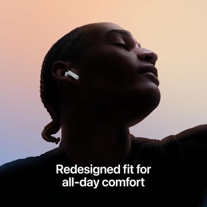 Airpods 4 Wireless Earbuds, Bluetooth Headphones, Personalised Spatial Audio, Sweat and Water Resistant, USB-C Charging Case, H2 Chip, up to 24 Hours of Battery Life, Effortless Setup for Iphone
