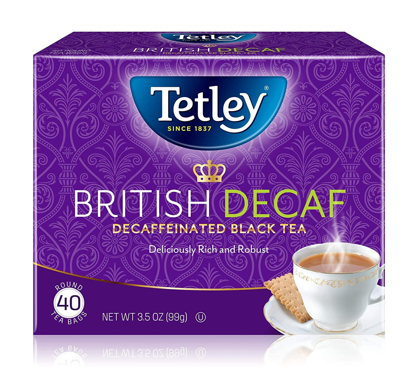 British Blend Premium Decaf Black Tea, Decaffeinated Tea, 40 Teabags (Pack of 6), Rainforest Alliance Certified