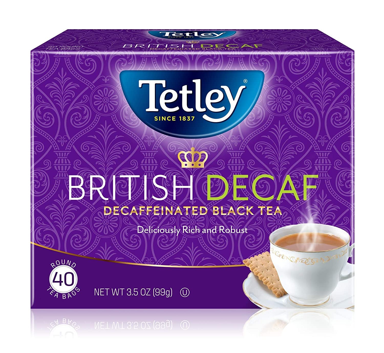 British Blend Premium Decaf Black Tea, Decaffeinated Tea, 40 Teabags (Pack of 6), Rainforest Alliance Certified