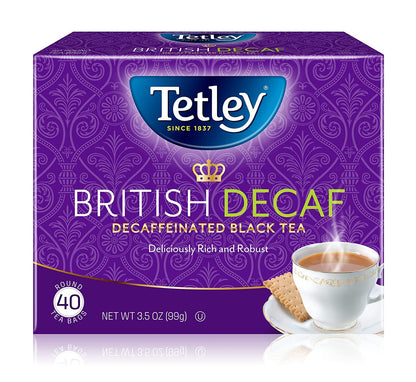 British Blend Premium Decaf Black Tea, Decaffeinated Tea, 40 Teabags (Pack of 6), Rainforest Alliance Certified