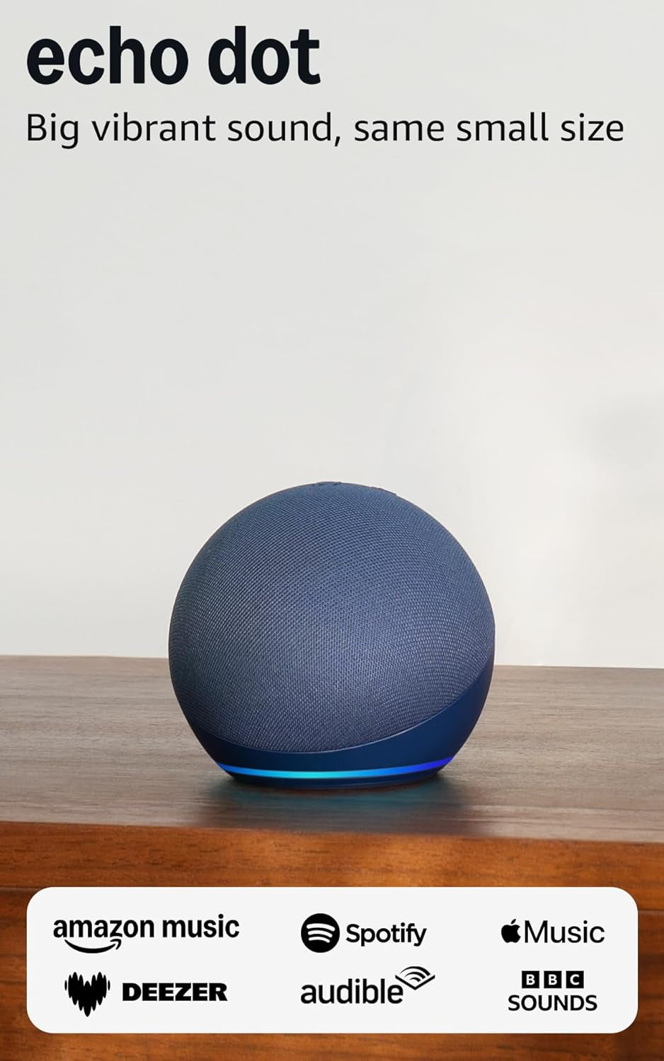 Echo Dot (Newest Gen) | Bluetooth Smart Speaker with Big Vibrant Sound and Wi-Fi | Deep Sea Blue, with Alexa+ Early Access