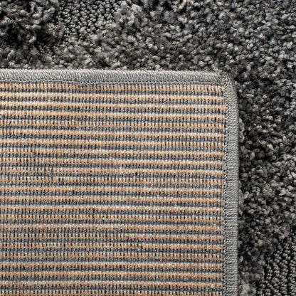 Florida Shag Collection Area Rug - 6'7" Square, Grey, Scroll Design, Non-Shedding & Easy to Clean, High-Low Plush Pile, Ideal for Living Room, Bedroom, Dining Space (SG455-8013)