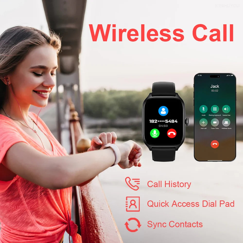H9 New Smart Watch 2.01 Inch HD Display Answer Make Call Message Preview Sport Modes DIY Dial Weather Forecast for Men Women