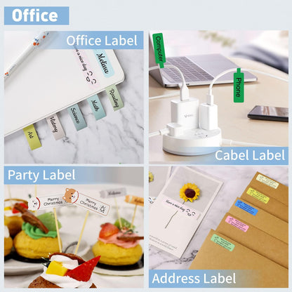 155 Pcs D11/D110/D101 Label Maker Tape Name Bubble Address Waterproof Label Sticker for Daycare Kids Bottles Mason Jars Spice Food Container Kitchen Pantry Wedding School Supplies-Cute Animals