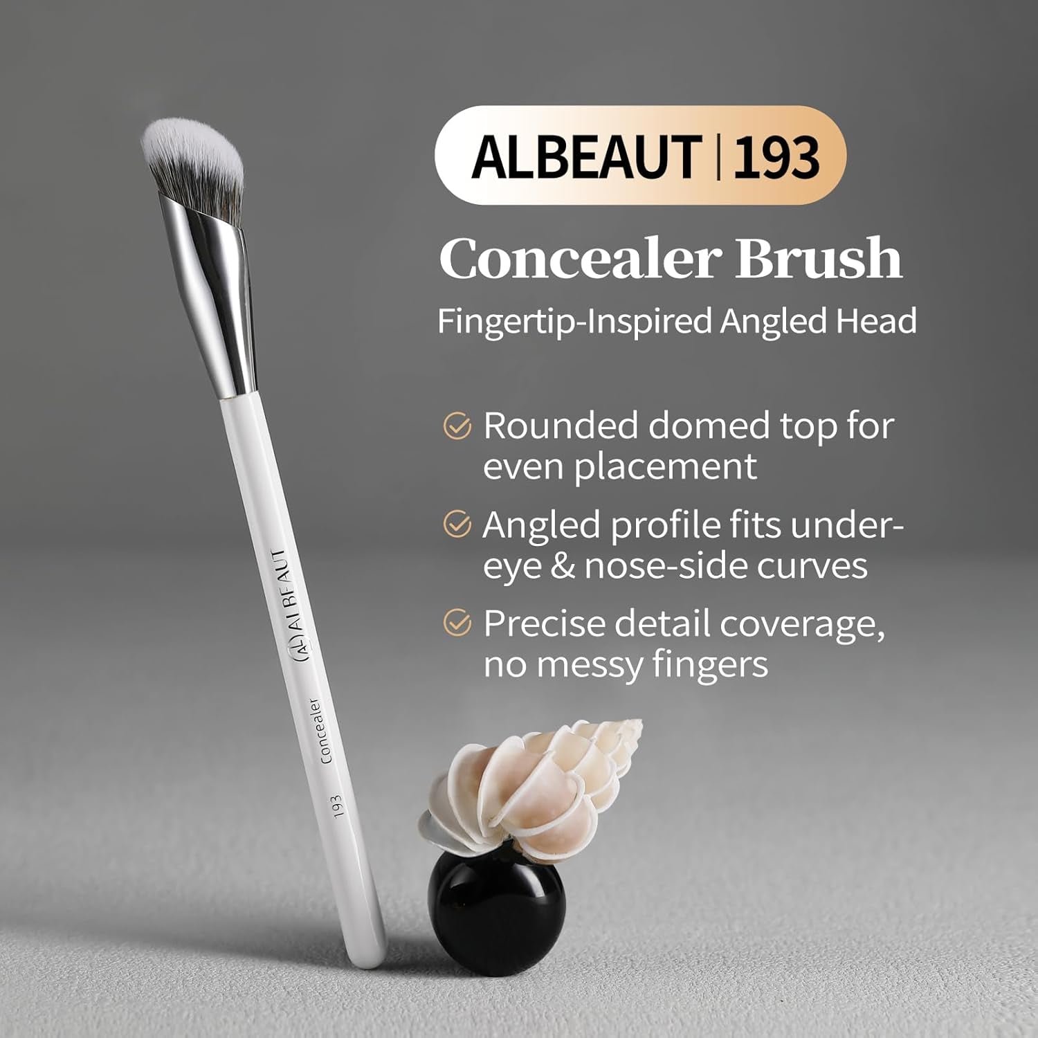 Concealer Brush, Angled under Eye Makeup Small Foundation Precision Face Blending Brush (193 Concealer Brush), 1Pc