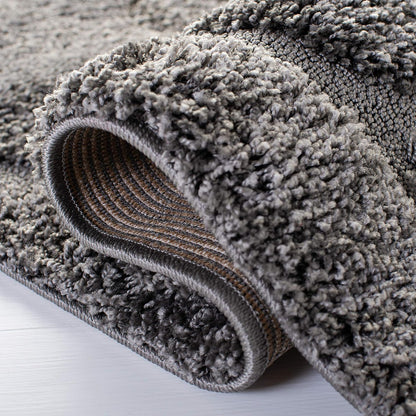 Florida Shag Collection Area Rug - 6'7" Square, Grey, Scroll Design, Non-Shedding & Easy to Clean, High-Low Plush Pile, Ideal for Living Room, Bedroom, Dining Space (SG455-8013)