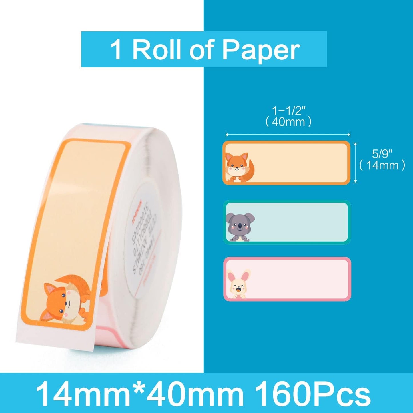155 Pcs D11/D110/D101 Label Maker Tape Name Bubble Address Waterproof Label Sticker for Daycare Kids Bottles Mason Jars Spice Food Container Kitchen Pantry Wedding School Supplies-Cute Animals