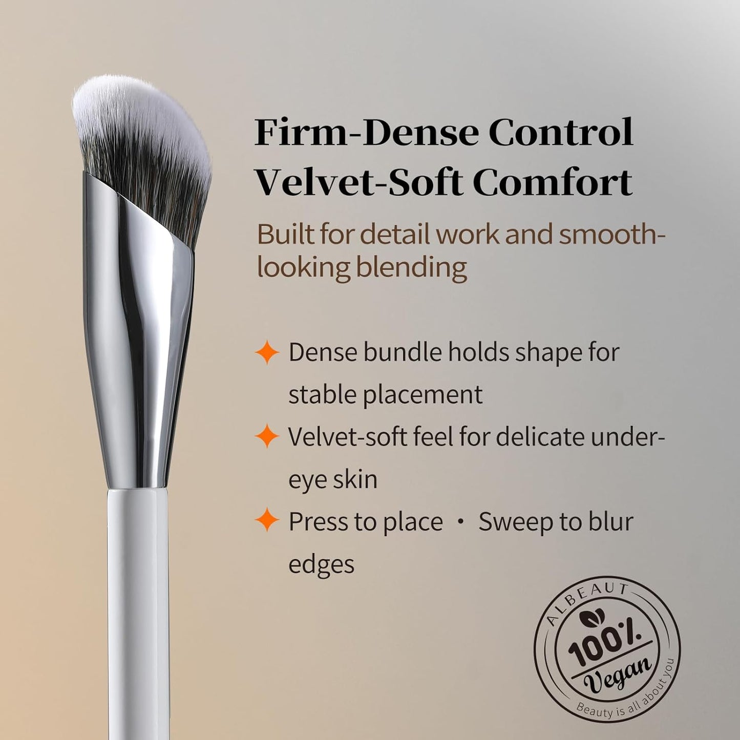 Concealer Brush, Angled under Eye Makeup Small Foundation Precision Face Blending Brush (193 Concealer Brush), 1Pc