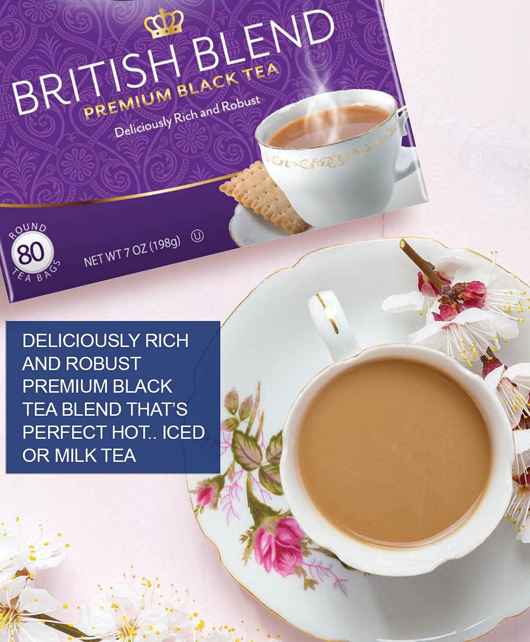 British Blend Premium Decaf Black Tea, Decaffeinated Tea, 40 Teabags (Pack of 6), Rainforest Alliance Certified
