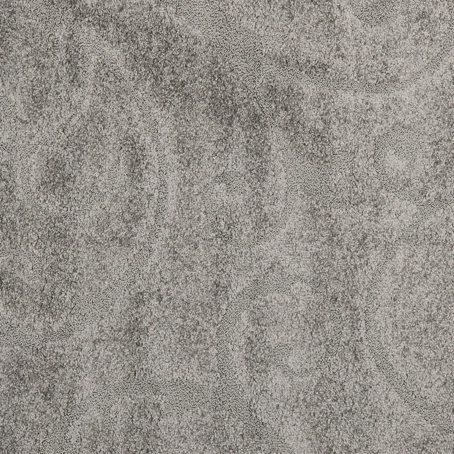 Florida Shag Collection Area Rug - 6'7" Square, Grey, Scroll Design, Non-Shedding & Easy to Clean, High-Low Plush Pile, Ideal for Living Room, Bedroom, Dining Space (SG455-8013)