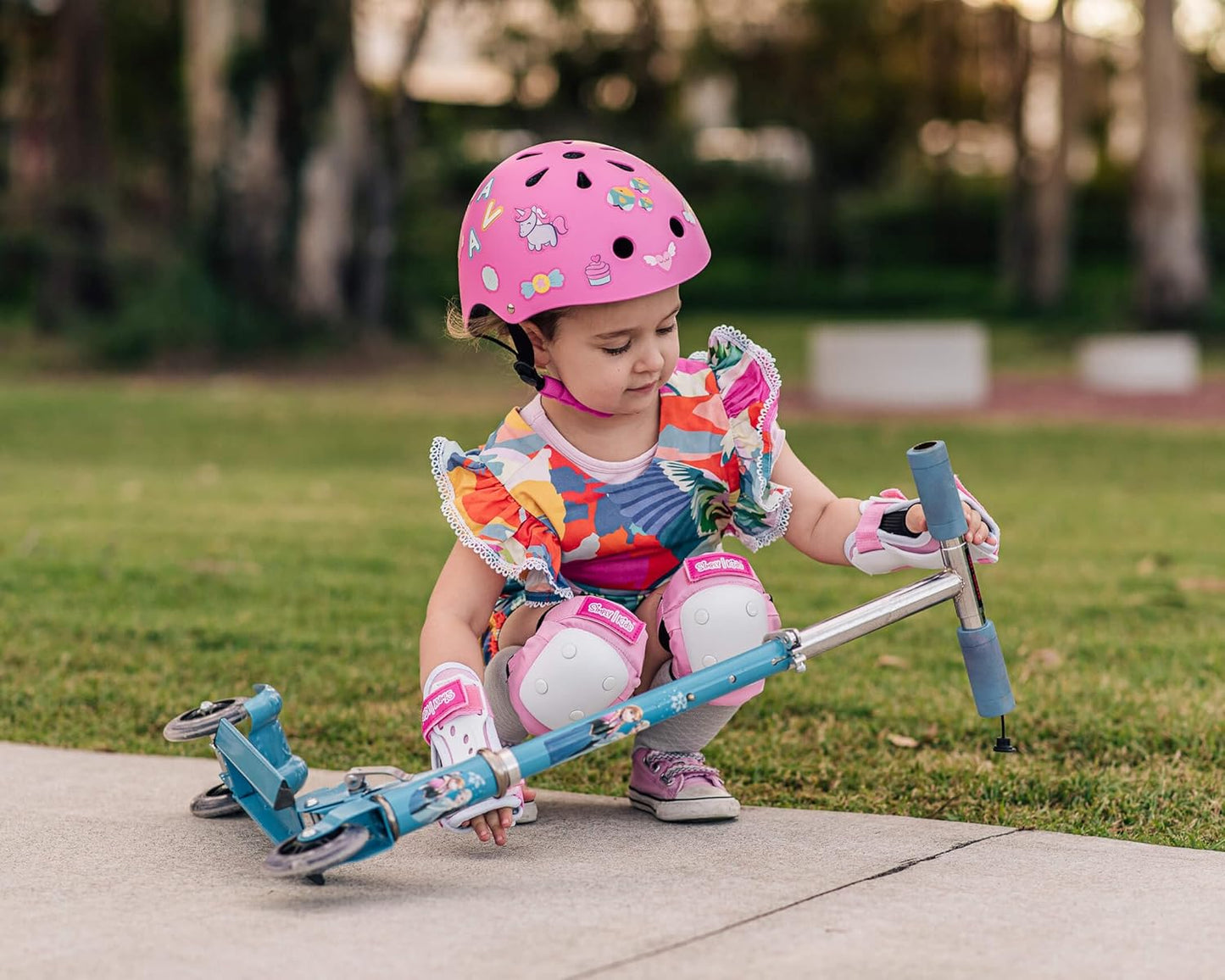 Bike Helmet with DIY Stickers, CPSC & CE Certified - Toddler Helmet for Skateboard Roller-Skating Bicycle Scooter